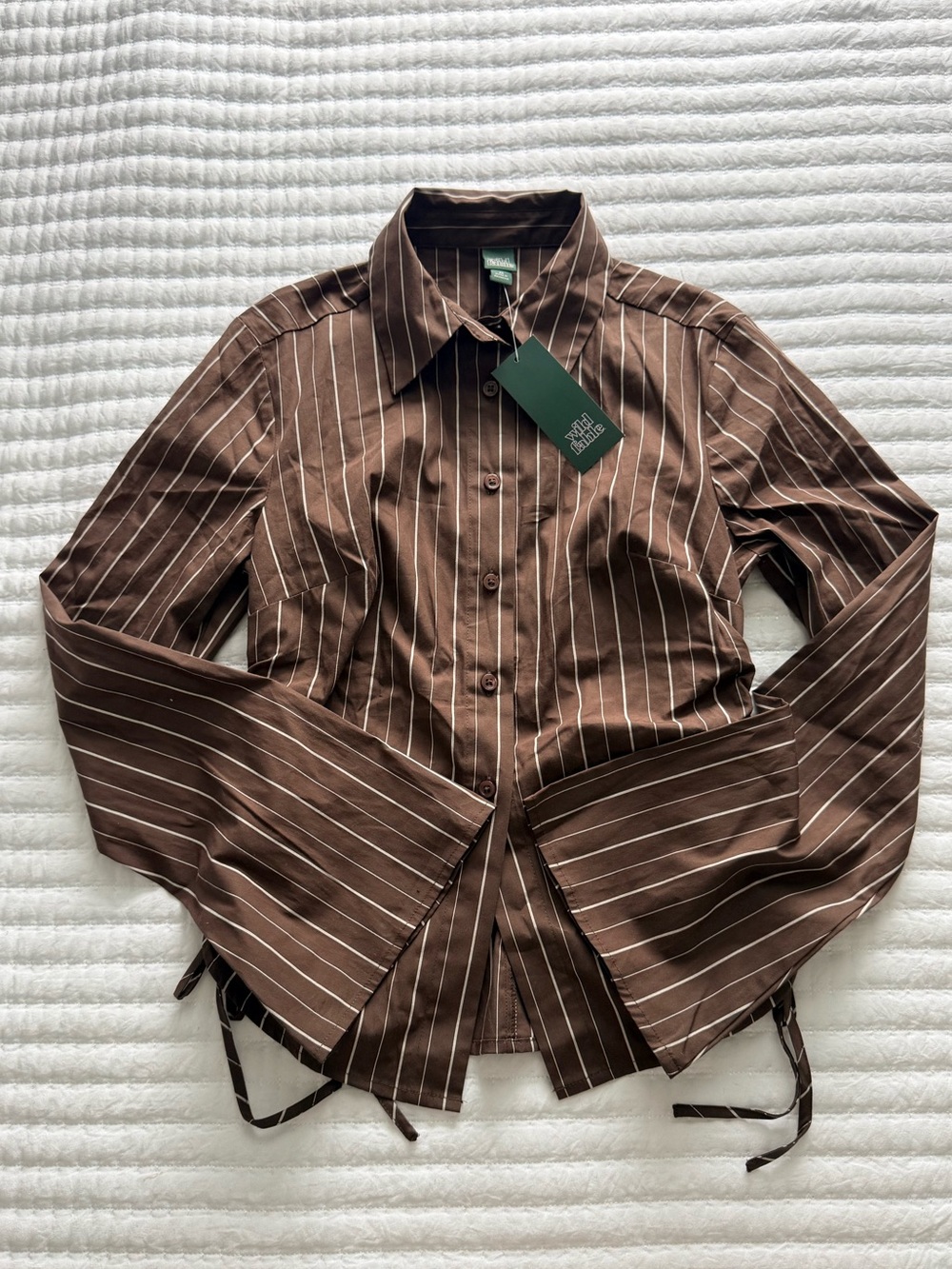 wild fable Brown Pinstripe Button-Down Shirt